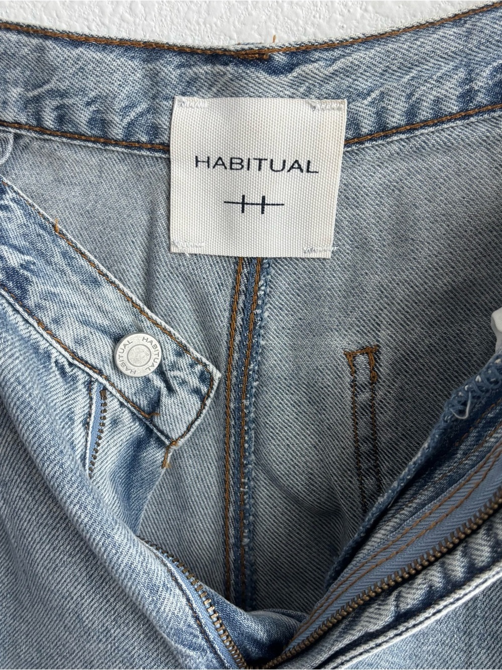 Habitual Light Wash Baggy Wide Leg Cropped Cotton/Lyocell Breathable Jeans 6/28 - Picture 5 of 8